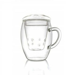 Caneca de Vidro Teaglass com Infusor de Vidro - 400ml