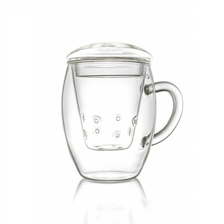 Caneca de Vidro Teaglass com Infusor de Vidro - 400ml