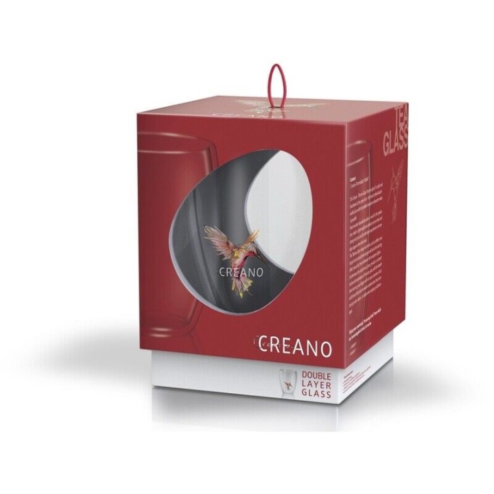 Vaso de vidrio doble Creano - Colibrí rojo - Accesorios para el té
