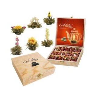 Caixa Creano de Madeira - 12 Flores de Chá Branco