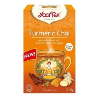 Yogi Tea Curcuma Chai - 17 bolsitas - canela y jengibre
