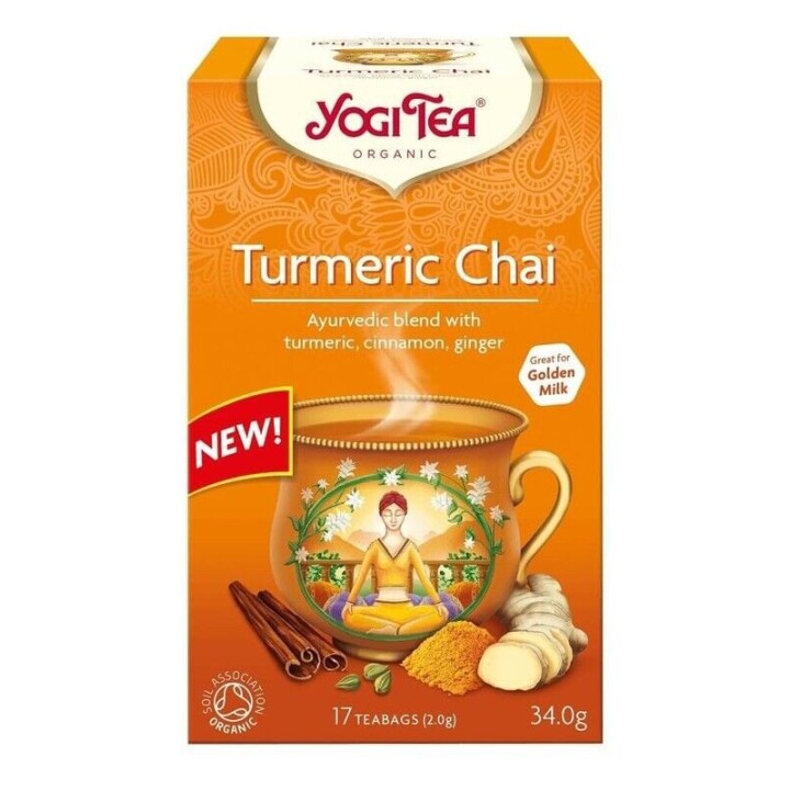 Yogi Tea Curcuma Chai - 17 bolsitas - canela y jengibre
