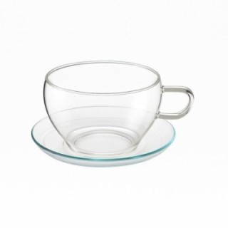 Taza Jumbo de vidrio + platillo - 400 ml - Accesorios para té