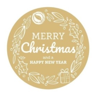 Selo Dourado para Bolsas Merry Christmas - 20mm