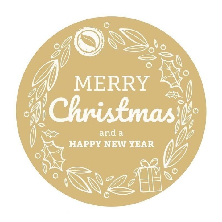 Sello dorado para bolsos Merry Christmas - 20 mm