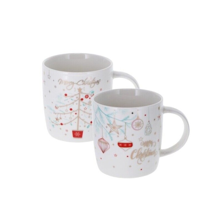 Caneca de Porcelana Merry Chrsitmas Árvore - 340ml
