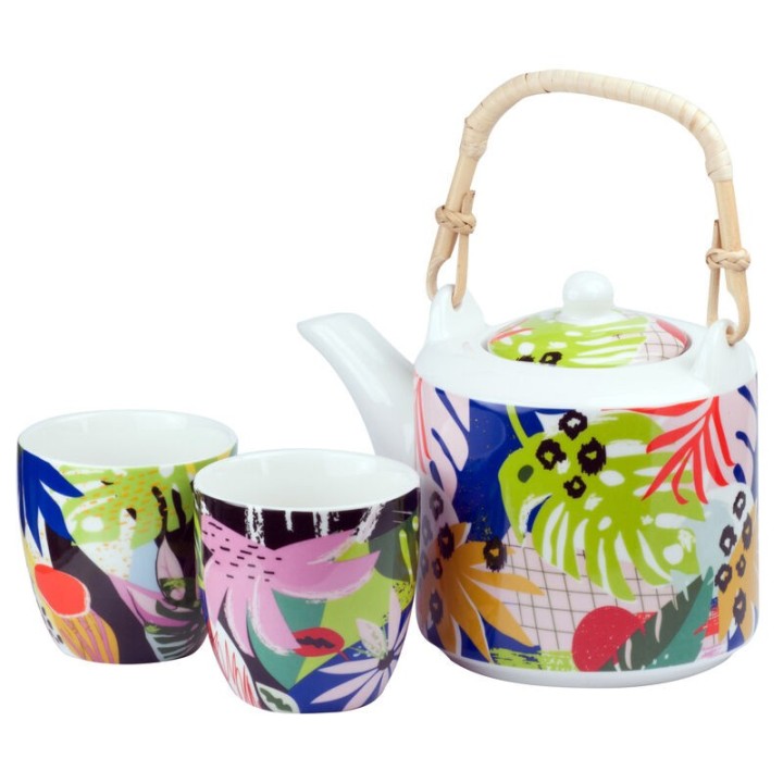 Juego de té «Tropical Vibes», tetera con 2 tazas - Accesorios para el té