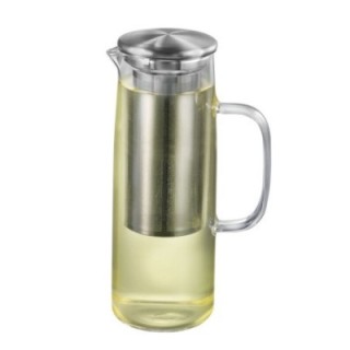 Jarra de vidrio para té helado con vaso de acero inoxidable - 1200 ml - Accesorios para té