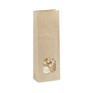 Bolsa Kraft Natural com Visor 100grs  + Clip Kraft - 1 Unid.