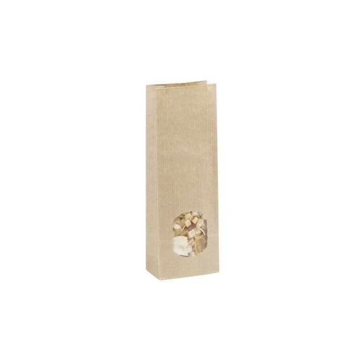 Bolsa Kraft Natural com Visor 100grs  + Clip Kraft - 1 Unid.