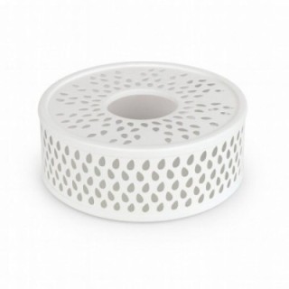 Calentador de té de acero inoxidable - Leaf White - Ø 14 cm - Accesorios para el té