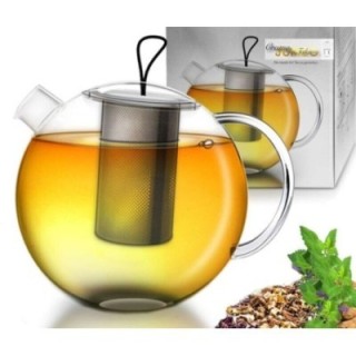 Tetera de vidrio Jumbo con infusor de acero inoxidable - 2 l - Accesorios para té