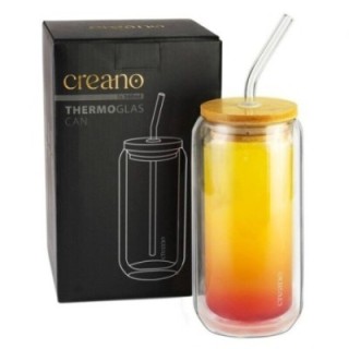 Thermoglass Vaso doble con tapa + pajita - 360 ml - Accesorios para té