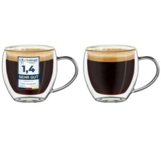 Tazas de café expreso de doble cristal Creano - 2 x 100 ml - Accesorios para té