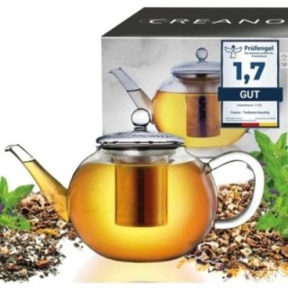 Tetera de vidrio Creano con infusor de acero inoxidable - 1600 ml - Accesorios para té