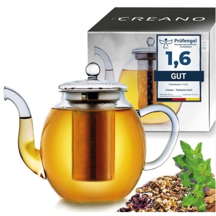 Tetera de cristal Creano con infusor - 1500 ml - Accesorios para té