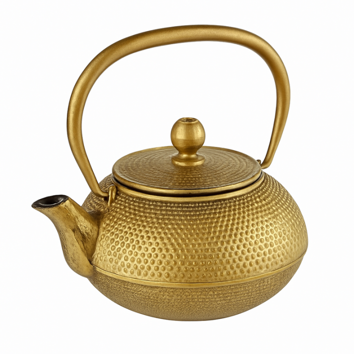 Bule de Ferro Dourado Wansu – 800ml - Acessórios de Chá