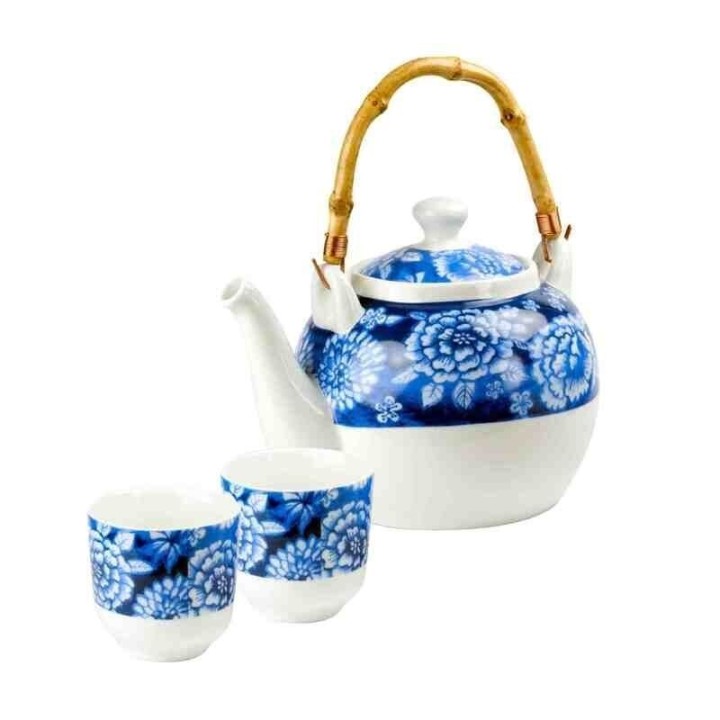 Bule de Porcelana Yeshua 1400ml + 2 Copos de 150ml