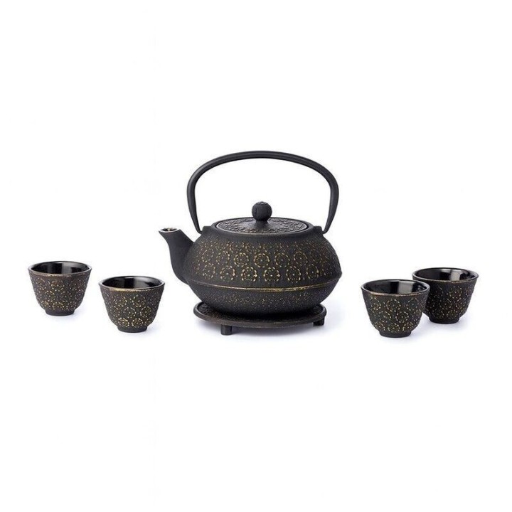 Juego de tetera de hierro Yangste 800 ml + 4 tazas - Accesorios para té